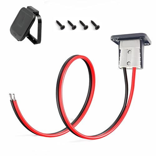 RPTCOTU 50A Anderson Plug Connector, Battery Quick Connect/Disconnect Connector, Winch Battery Quick Coupler with 1.64ft Cable for Rescue Winches,Forklifts, Engines (2W X 1pc).
