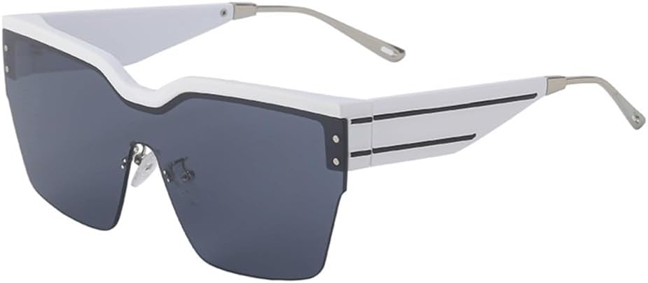 Oversized Steampunk Sunglasses Women One Piece Sun Glasses Men Semi Rimless Eyeglasses