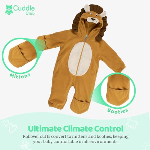 Cuddle Club Fleece Baby Bunting Bodysuit – Infant One Piece Kids Hooded Romper Outerwear Toddler Jacket - Thumbnail 3