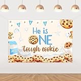 Sursurprise Milk and Cookies - Decoración de fiesta de primer cumpleaños, 1.5 x 0.9 m, telón de fondo de galleta resistente, telón de fondo para fotografía, estudio de cabina de fotos para niños