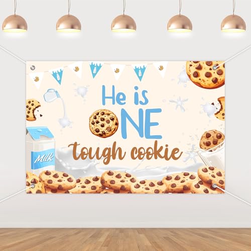 Décoration premier anniversaire Milk and Cookies pour séance photo bébé He is One