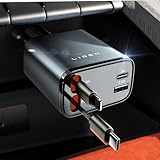 LISEN 4in1車 充電器 巻き取り式 シガーソケット USB Cタイプ しがーソケットUSB 急速充電 69W ジムニー アクセサリー カーチャージャー お歳暮ギフト PD/QC3.0/PPS対応 80cmまきとり充電ケーブル カー用品 便利グッズ 車内 iPhone 17 Pro Max 16 15 13 Samsung Xiaomi iPad Switch2対応 12V/24V両対応