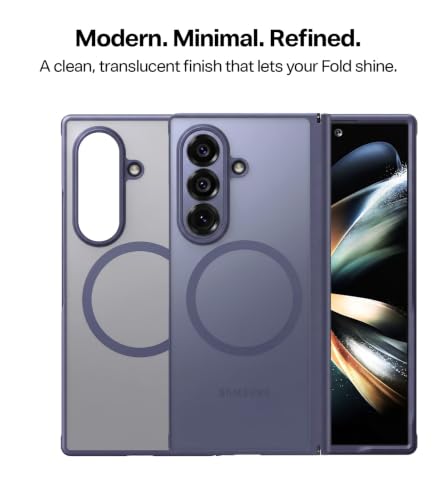 Image of TORRAS Magnetic Shockproof for SamsungGalaxy Z Fold 8 Ultra Case Voilet | 2x Screen Protector Included, Fit for MagSafe, 4X Military Grade Hinge Protection, Translucent Slim, Silk-Smooth Matte Feel