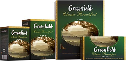 Greenfield Classic Breakfast Сlassic Collection Black Tea Finely Selected Speciality Tea 100 Double Chamber Teabags With Tags In Foil Sachets #TOP6