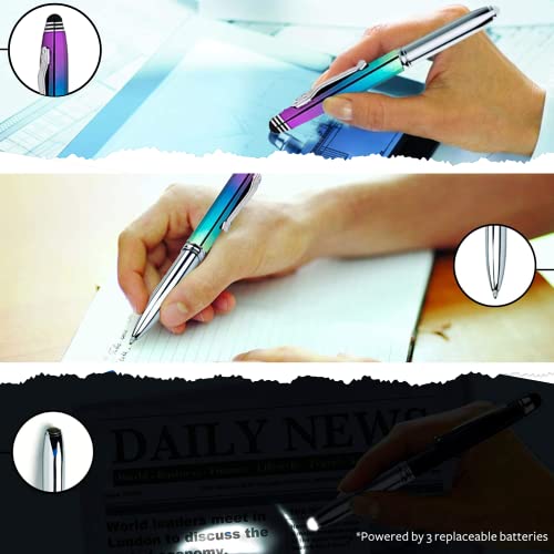 Lápiz capacitivo multifunción con linterna LED y bolígrafo de aluminio negro 4