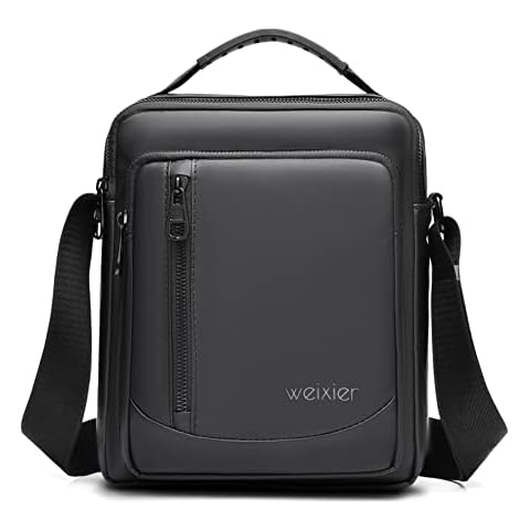 BWBIKE Shoulder Bags for Men Business Crossbody Bag Purse Mini Phone Bag Cross Body PU Leather Work Handbag, Black Cover