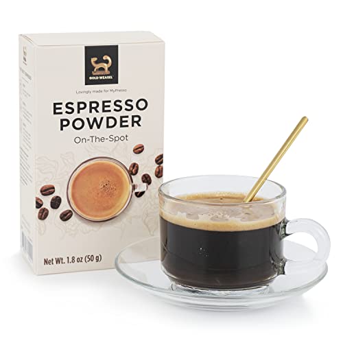 Gold Weasel Espresso Coffee Powder - 50g / 1.76oz Medium Roast Instant Powdered Blend | Delicious, Premium Flavor | Made from 100% Robusta Beans