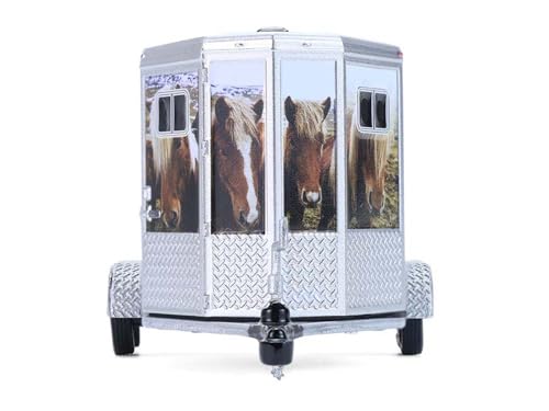 Trailer de Caballos Plateado Diecast 1:64 Modelo 48110F miniatura 5