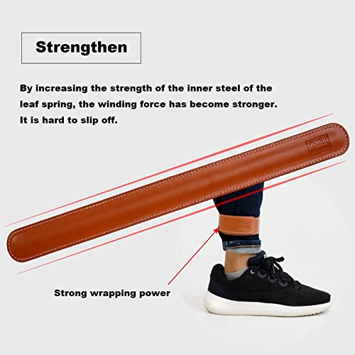 GORIX Bike Ankle Leg Pants Strap Band Leather Clip Protector Brown Cycling Bicycle(GX-SUSOROLL) - Image 4