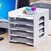 Dokumentenablage Holz Briefablage A4 Schreibtisch Organizer mit 5 Fächer Desktop Papierablage Büro Hause Schreibtischregal DIY Zeitschriftenständer Ablagesystem für Papier Zeitschrift