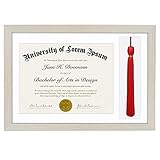 Americanflat 11x16 Graduation Frame - Shatter-Resistant Glass - Fits 8.5x11 Diplomas with Tassel Opening - Signature Collection - Diploma Frame with Tassel Holder for Wall Display - Light Wood