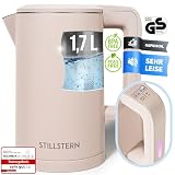 Stillstern Wasserkocher mit Temperatureinstellung [1,7L | 40-55-70-85-100°C], 12 Std. Warmhalten, Präzisionsausguss aus Edelstahl, Anti-Fingerprint, Schnelles Aufheizen [2200W], Leise, Stabiler Halt