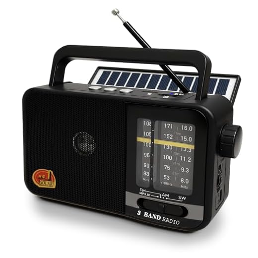 Poste Radio Portable avec Panneau Solaire & Batterie 1200mAh, Récepteur AM/FM/SW avec 8W Haut-Parleur/TWS/USB/TF, Transistor Radio a Pile luetooth pour Camping, Urgences et Extérieures (Noir)