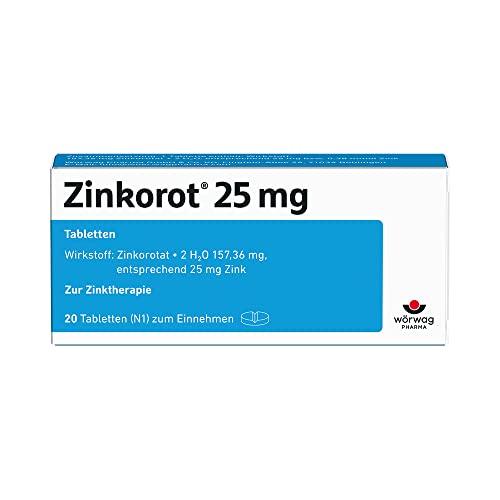 Zinkorot 25 Tabletten: Hochdosierte Zink Tabletten mit 25mg Zinkorotat pro Tablette nur 1x täglich 20 Stück