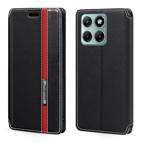 Shantime �N���V�b�N�X�g���C�v���U�[���P�[�X Motorola Edge 70 Fusion 5200 mAh XT2605-1 �Ƃ̌݊������� �B���}�O�l�b�g �J�[�h���[ �R���g���X�g�z�F�f�U�C��(�u���b�N)