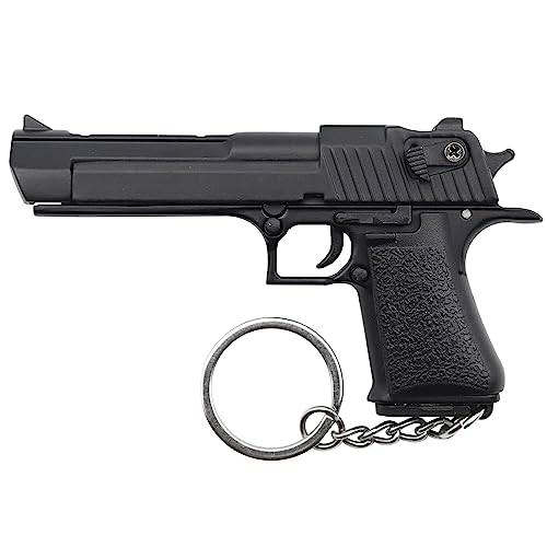 1:3 Desert Eagle Keychain Metal Pistol Shape Pendant Gun Model Collection Gift For Men Army Fan (Black) #TOP5