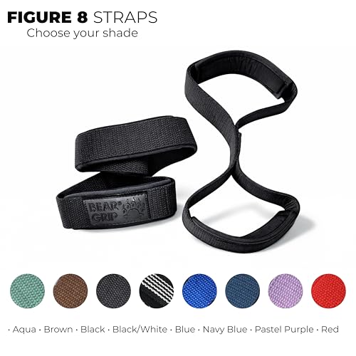 Image of BEAR GRIP - Premium Figure 8 weight lifting straps (sold in pairs) (Black)