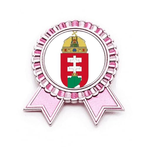 Broche emblème Hongrie UE en métal rose taille M pour veste et chapeau