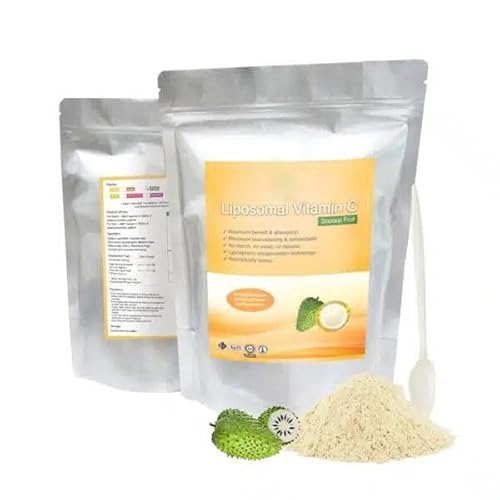Vitamina C liposomal + polvo de extracto estandarizado de corossol – Polvo 150 g puro 100% natural sin aditivos – Para sopa, batidos, café, bebidas, pasteles