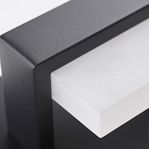 Image of SOLFART 4 Lights Black Vanity Light LED Bathroom Modern Vanity Lights Over Mirror Black Bathroom Light Fixtures 27 inch White Light Dimmable