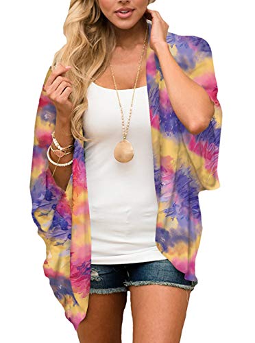 Image of CASURESS Women's Cardigan-Sheer Kimono Loose Summer Floral Print Cover Ups