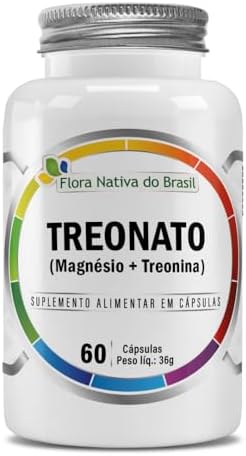 Treonato Magnésio + Treonina 60 Cápsulas Flora Nativa