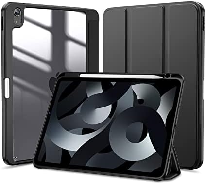 Vobafe Case for iPad Air 5th 4th Generation with Pencil Holder (10.9 Inch, 2022/2020), Trifold Stand Cover Case for iPad Air 5 4, Support Pencil 2 Wireless Charging, Auto Wake/Sleep, Lavender