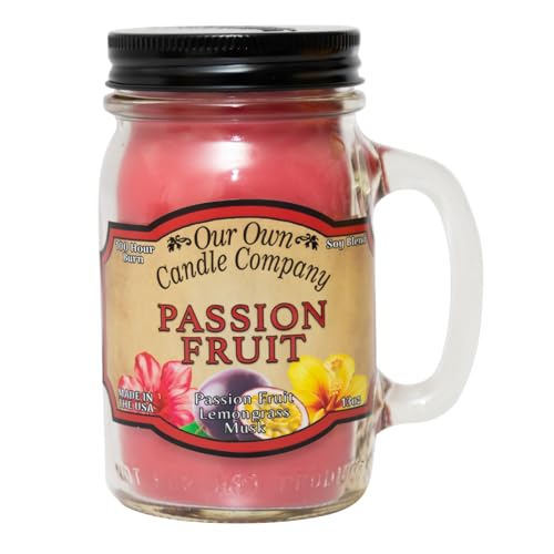 Passion Fruit Scented Mason Jar Candle, Our Own Candle Company, 13 oz