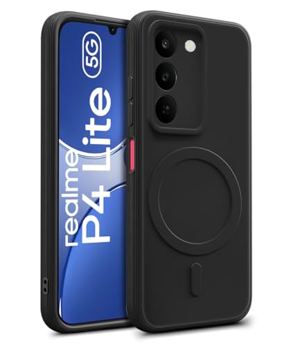 Image of WOW IMAGINE Back Case Cover for Realme C83 5G | Narzo 100 Lite | P4 Lite | Soft Matte Silicone Case| Slim Fit & Shockproof | Camera Protection Bumper Cover (Black)