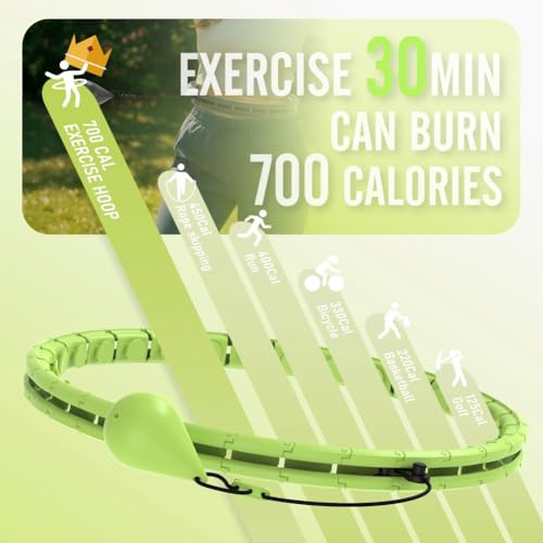 JKSHMYT Infinity Weighted Hula Exercise Hoop, for Adults Women Weight Loss Plus Size, 26/30 Detachable Links - Thumbnail 4