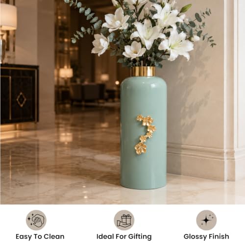 Image of Urban Born Vases For Living Room Corner |Big Vases For Elegant Home Decoration |Home Decor Flower Vase Iron |Fresh or artificial Metal Flower Vase Stand For Dining Table, Bedroom, Office, Wedding Gift