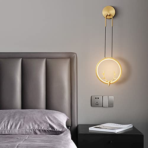 Lámpara de pasillo creativa con iluminación interior indirecta y soporte de cobre 6