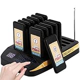 Crispaire Restaurant Pager System Pagers for Restaurants Waiting Buzzers Wireless Calling System Social Distancing Buzzer Long Working Distance Mute Function Food Truck Church Hospital (12 pagers)