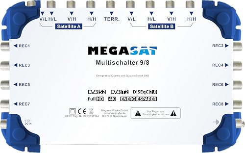 Multischalter 9/8 Megasat répartiteur de signal satellite haut de gamme pour réseaux TV