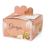 M-Italy Scatolina Porta confetti Quadrata Personalizzata - 18 ANNI mod 1 - Scatoline Prefustellate 18 ANNI personalizzate per confetti, MADE IN ITALY (20 Pz)