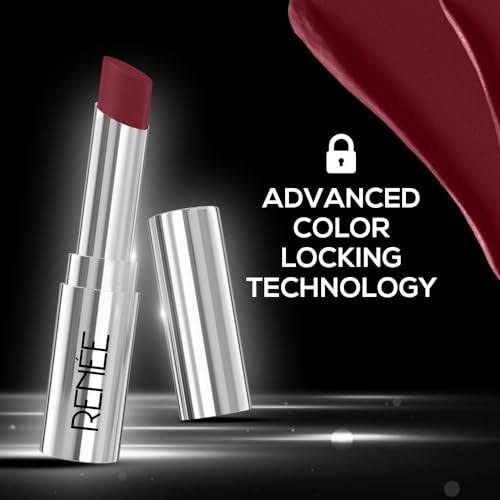 Image of RENEE Matte Lock Lipstick- Folk, Moisturizing, Long Lasting & Weightless Formula, Intense Color Pay Off with Ultra-Matte Finish, Enriched with Avocado oil, Vitamin E, D & Beta-Carotene, 3.5 Gm