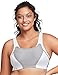 Full Figure Plus Size Custom Control Sports Bra Wirefree #1166 White/Gray