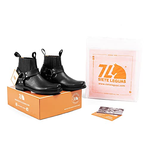 Image of 7L SIETE LEGUAS - Men's Leather Biker Ankle Boot for Men Style 3600