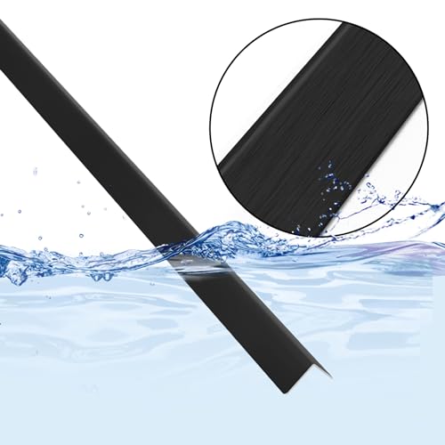 Image of 2pcs 57 inch L*1.42 inch W Aluminum Self-Adhesive Wall Corner Protectors, Wall Furniture Bumper, Safety Baby Proofing Corner Cushion Table Edge, Wide Coverage and Easy to Install - Black