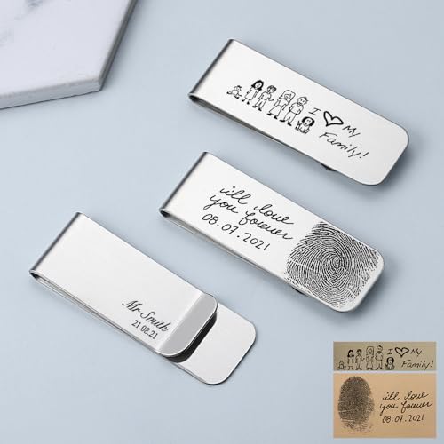 Personalized Money Clip for Men, Custom Money Clip Engraved Text LOGO Cash Credit Card Holder Moneyclips For Boyfriend Dad4