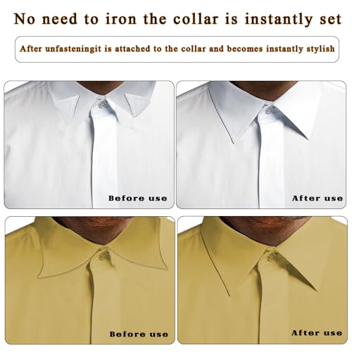 100 Pcs Collar Stays for Polo Shirts Collar Stays for Men\'s Dress Shirts Collar No Curl Collar Polo Shirt Collar Stays Triangle Collar Anti-Warping Edge Sticker for Women and Men Any Shirt with Collar - Thumbnail 3