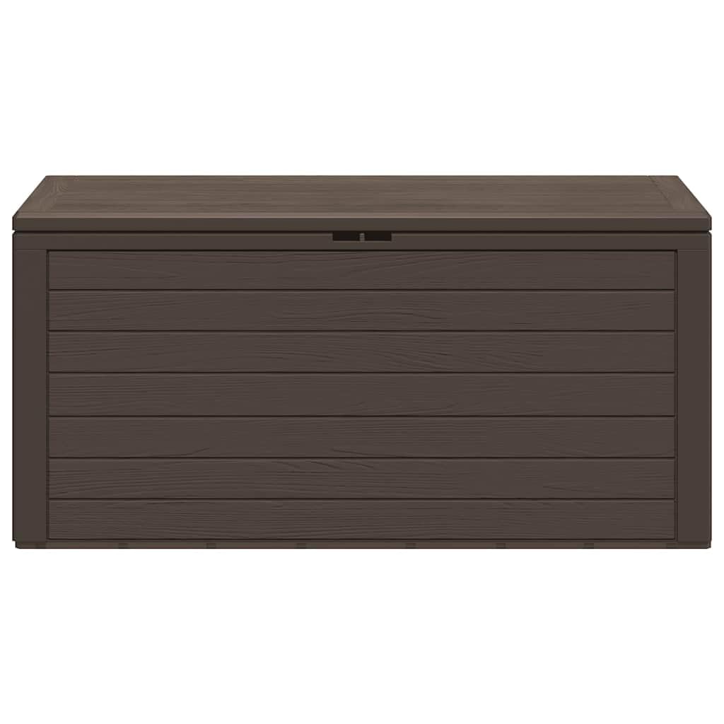 Gartentruhe Braun 116x44x55 cm aus Polypropylen mit 290 L Fassungsvermögen, abschließbar, wetterfest, vielseitig als Auflagenbox, Kissenbox, Stauraum für Balkon Terrasse Outdoor