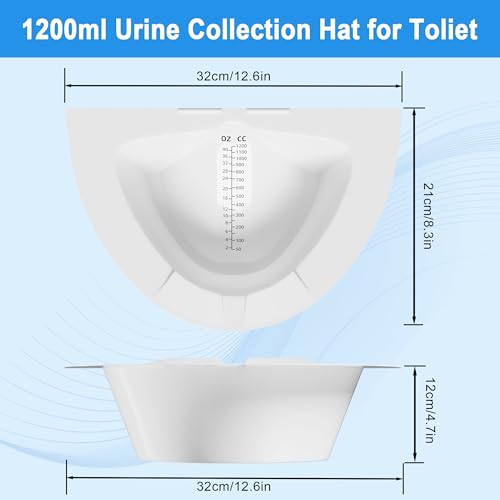 Image of 25 Pack Urine Collection Hats for Toilet, Specimen Collector Pans 40oz /1200cc with Clear Readings, Universal Urine Pee Stool Sample Collection Kit for Women and Elderly
