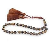  beirunde Tasbih Tesbih - 33 perline islamiche per preghiera, Misbaha Masbaha Tuasbeeh Sibha, perline islamiche musulmane subha sebha, rosario Allah Mohammed Ramadan, perline in occhio di tigre rosso