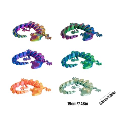 Lagartos articulados 3D en pack de 6 juguetes sensoriales de reptiles para el hogar 5