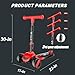 3 Wheel Portable Kids 3 in 1 Scooter - Lightweight Folding Design Luminous Scooter, with Extra Wide Light-Up Wheels Toddler Scooter 3 Adjustable Heightwith– Indoor and Outdoor for Children 3-12,Red