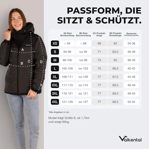 Valkental - Reflektierende Daunenjacke für Damen [VOLL REFLEKTIEREND] - Leichte Winterjacke mit Daunen für Frauen - Wasserabweisende LUMI-TEX Reflektor Winter Jacke - Sichtbarkeit im Dunkeln