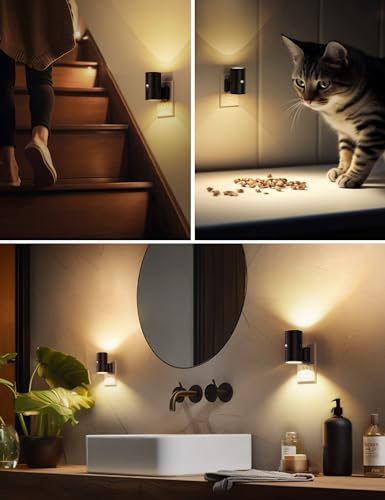 Image of Soft White Light+ Daylight White Light, 4 Pack, Motion Sensor Night Light Plug in, 0-100LM Dimmable