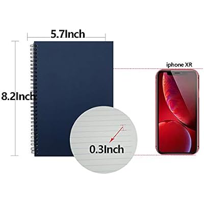 Yansanido Spiral Notebook, 4 Pcs A5 Black Craft Softcover 8mm Ruled 60 Sheets -120 Pages Journals for Study and Notes (A5-4 pcs Black/Lined)