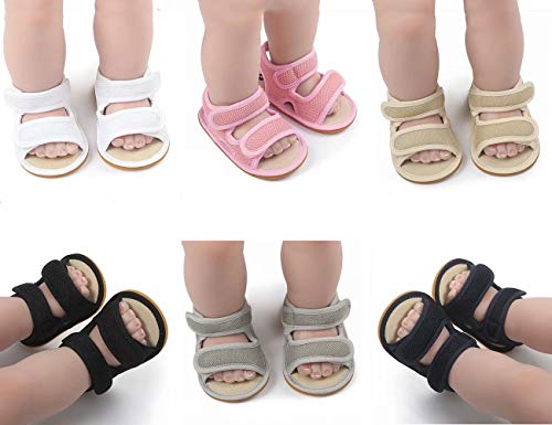 Baby Girls Boys Sandals Premium Breathable Anti-Slip Rubber Sole Infant Summer Outdoor Shoes Soft Toddler First Walkers (3-6 Months Infant, A-Black) #TOP6